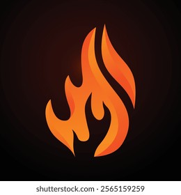 3D style vector flat fire logogram icon