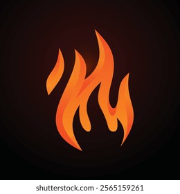 3D style vector flat fire logogram icon