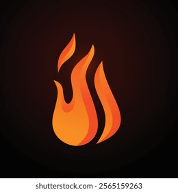 3D style vector flat fire logogram icon