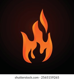 3D style vector flat fire logogram icon