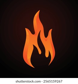 3D style vector flat fire logogram icon