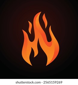 3D style vector flat fire logogram icon