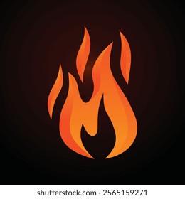 3D style vector flat fire logogram icon