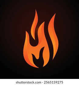 3D style vector flat fire logogram icon