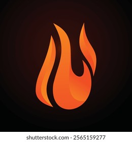 3D style vector flat fire logogram icon