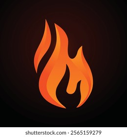 3D style vector flat fire logogram icon