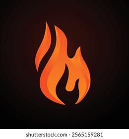 3D style vector flat fire logogram icon