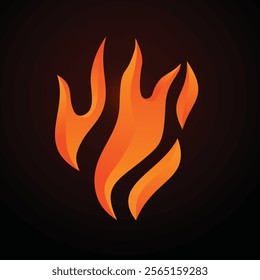 3D style vector flat fire logogram icon