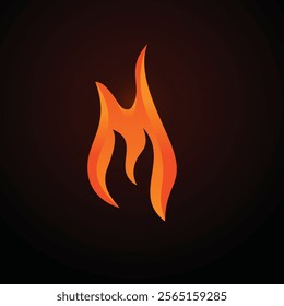 3D style vector flat fire logogram icon