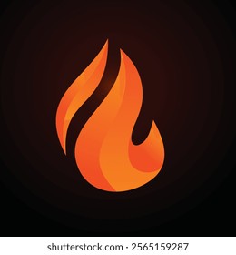 3D style vector flat fire logogram icon