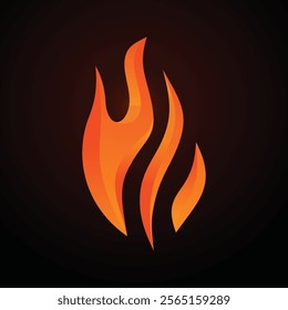 3D style vector flat fire logogram icon