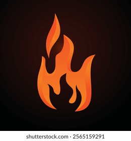 3D style vector flat fire logogram icon