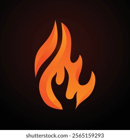 3D style vector flat fire logogram icon