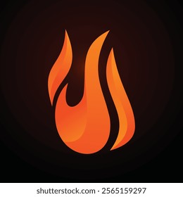 3D style vector flat fire logogram icon