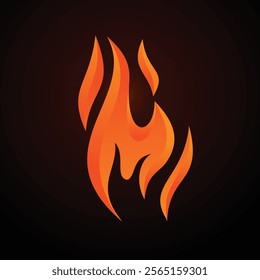 3D style vector flat fire logogram icon