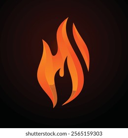 3D style vector flat fire logogram icon