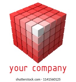 3d style vector logo design with cubes.