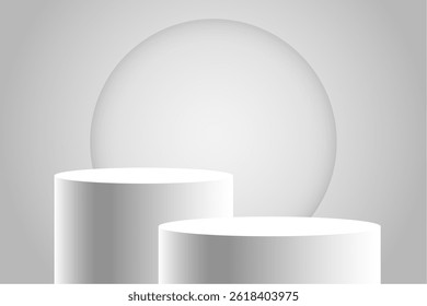 3d style white empty pedestal stage for award ceremony vector