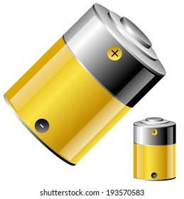 3d stylish battery illustration 