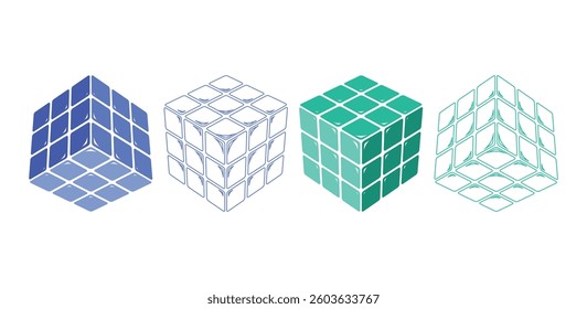 3D Stylish Cube Logo Design Vector Icon Symbol Template. Cube Logo