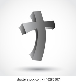 3d stylized shape cross / vector illustration