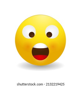 3D Stylized Wow Emoji Vector Set