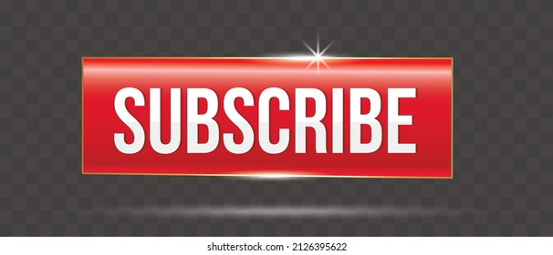 3D Subscribe button icon isolated one transparent background. Vector illustration. Business concept subscribe pictogram. Social media modern element. 