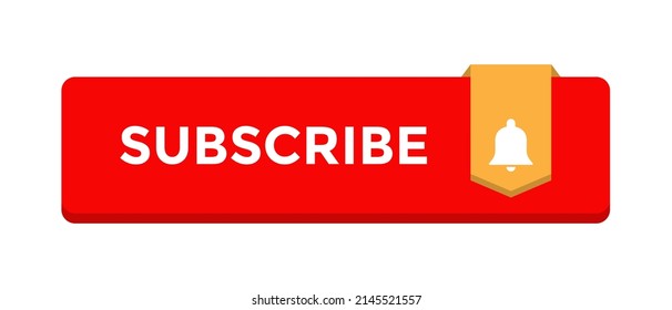 3D Subscribe Button Icon Vector in Trendy Style