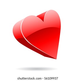 3d suit hearts isolated on white