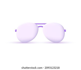 Icono de gafas de verano 3d aislado en fondo blanco. Diseño de accesorios moderno. Vector de moda en estilo 3d.