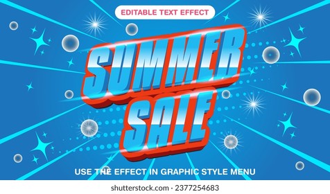 3D Summer sale editable text effect suitable to celebrate the summer event