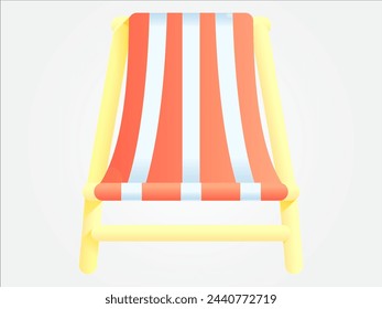 3d summer time element illustration for vacation or holiday in summertime and party relax or trip in seasonal festival