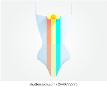 3d summer time element illustration for vacation or holiday in summertime and party relax or trip in seasonal festival
