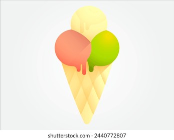 3d summer time element illustration for vacation or holiday in summertime and party relax or trip in seasonal festival