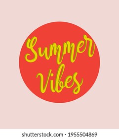 3D summer vibes print - 3d slogan text
