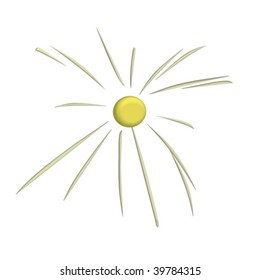 3D sun icon, isolated vector on white