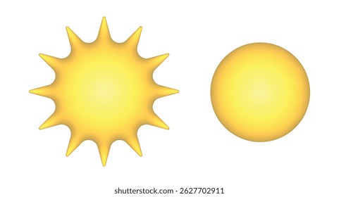 3d sun rays summer time icon