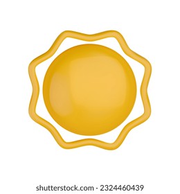 3d Sun realistic illustration. Solar weather isolated on white background. Vector illustration