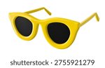3d sunglasses icon yelloow plastic render vector illustration