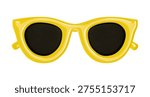 3d sunglasses icon yellow plastic render vector illustration