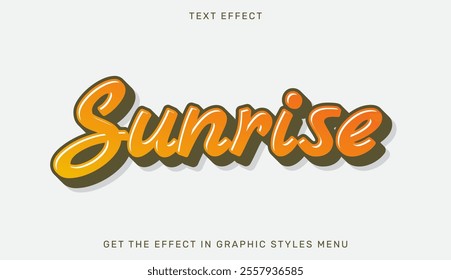 3d sunrise text effect template
