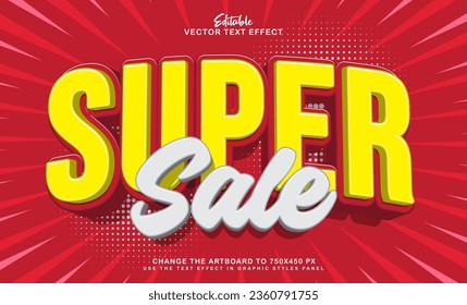 3d super sale editable text effect style
