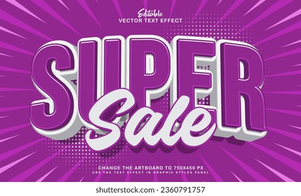 3d super sale editable text effect style