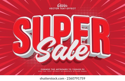 3d super sale editable text effect style