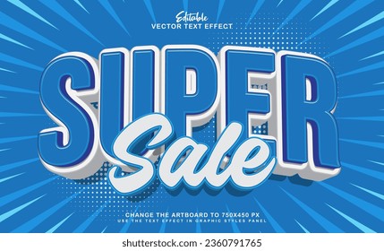 3d super sale editable text effect style