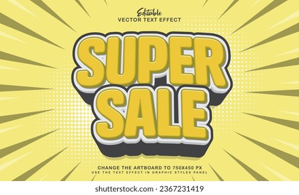 3d super sale editable text effect style