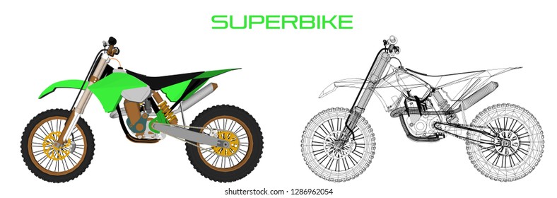 3d superbike vector
