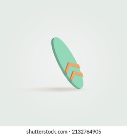 3d surf board icon. suitable for application icons, web, UI, or poster and flyer designs. 3D Web Vector Illustration.