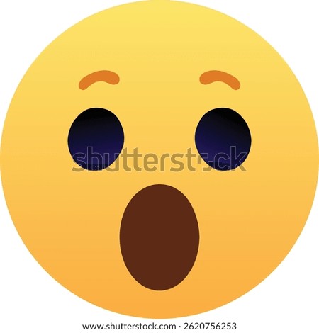 3d surprised wow emoji face. shocked wow emoticon with open mouth, cute smiley emoticons felling wonder and amazing