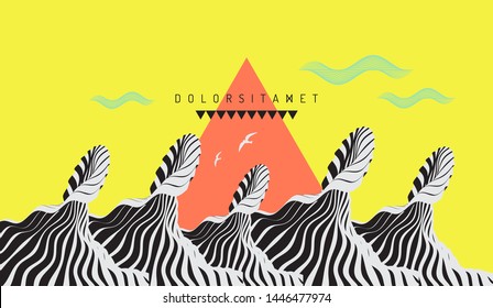 3d surreal vector illustration. Abstract wavy background. Cover design template. 